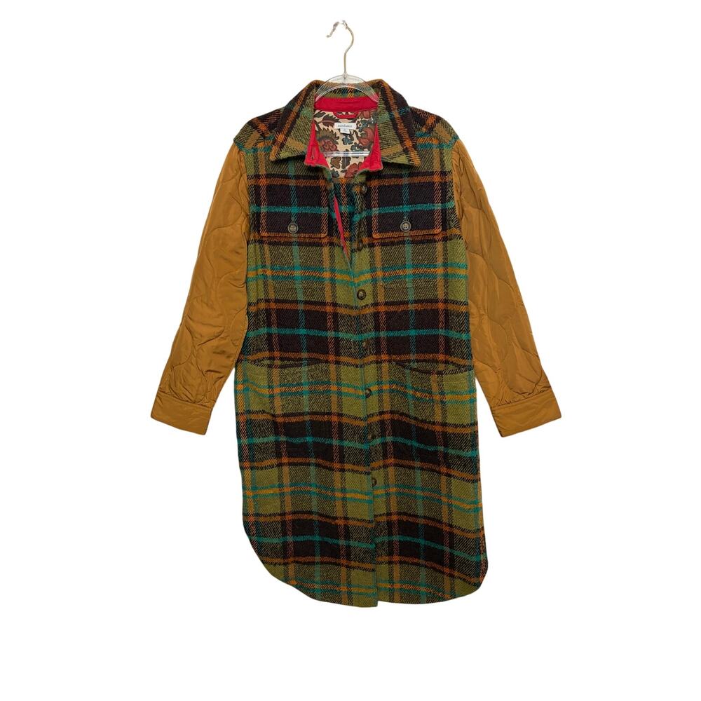 Sundance Hampshire Plaid Long Shacket Long Jacket Size Medium